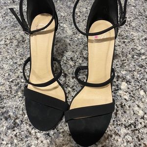 Black suede heels